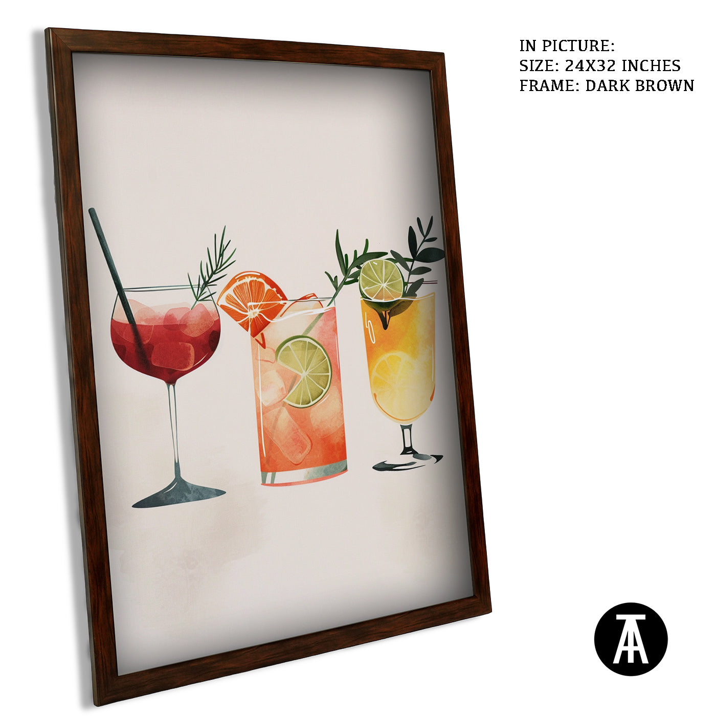 Artwork in Dark Brown Frame