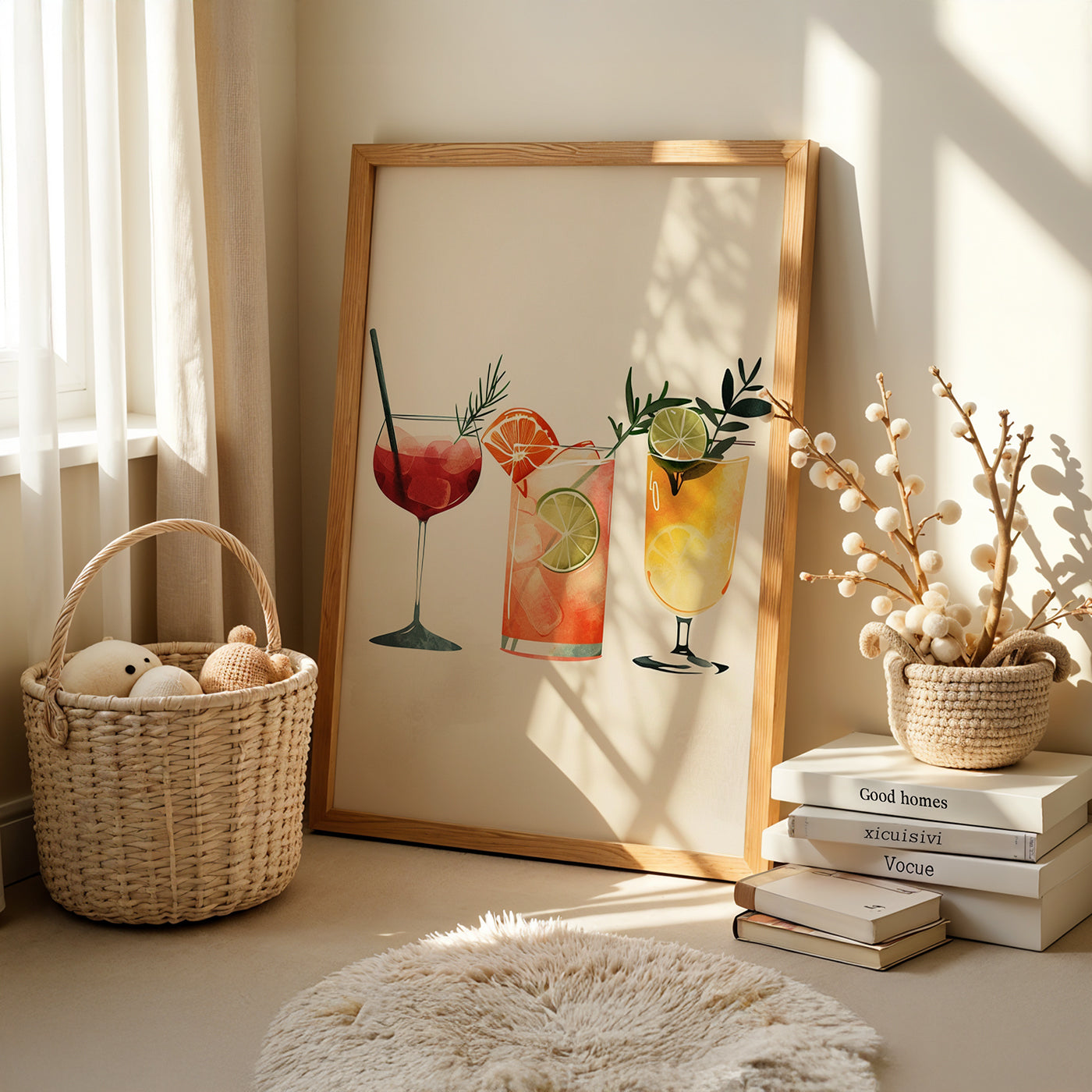 Boho Art Painting in a Lifestyle Setting