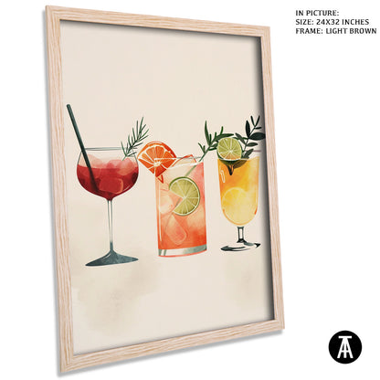 Artwork in Light Brown Frame