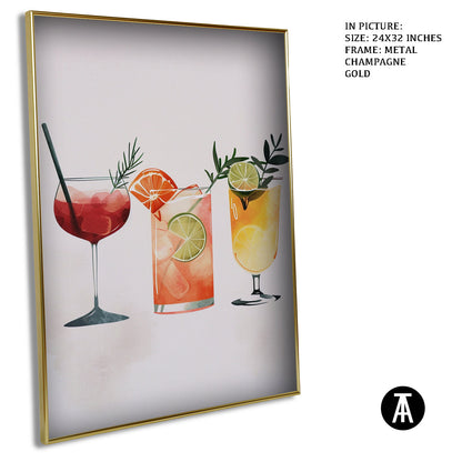 Artwork in Metal Champagne Gold Frame