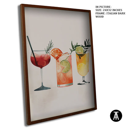 Artwork in Dark Wood Frame