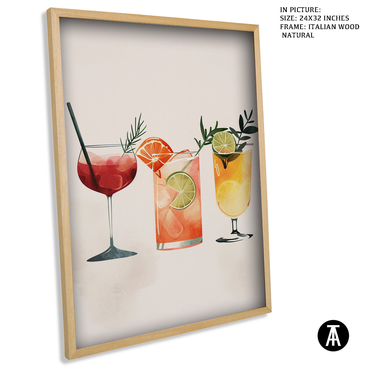 Artwork in Natural Wood Frame