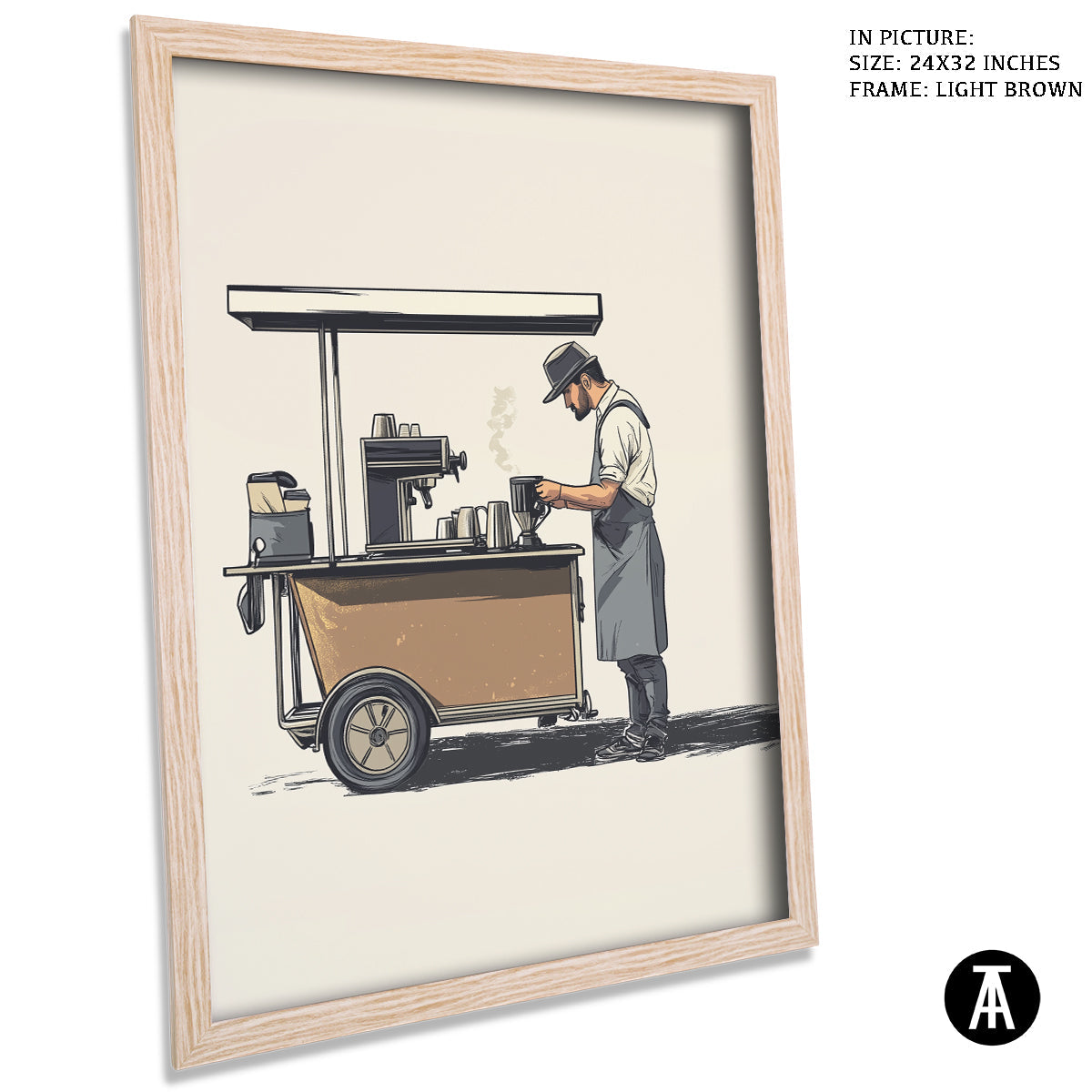 Artwork in Dark Brown Frame