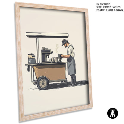 Artwork in Dark Brown Frame