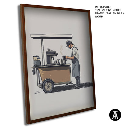 Artwork in Dark Wood Frame