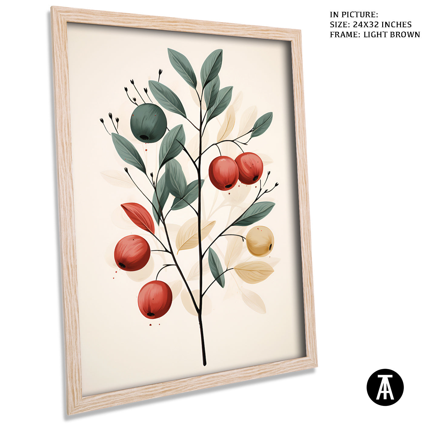 Artwork in Dark Brown Frame