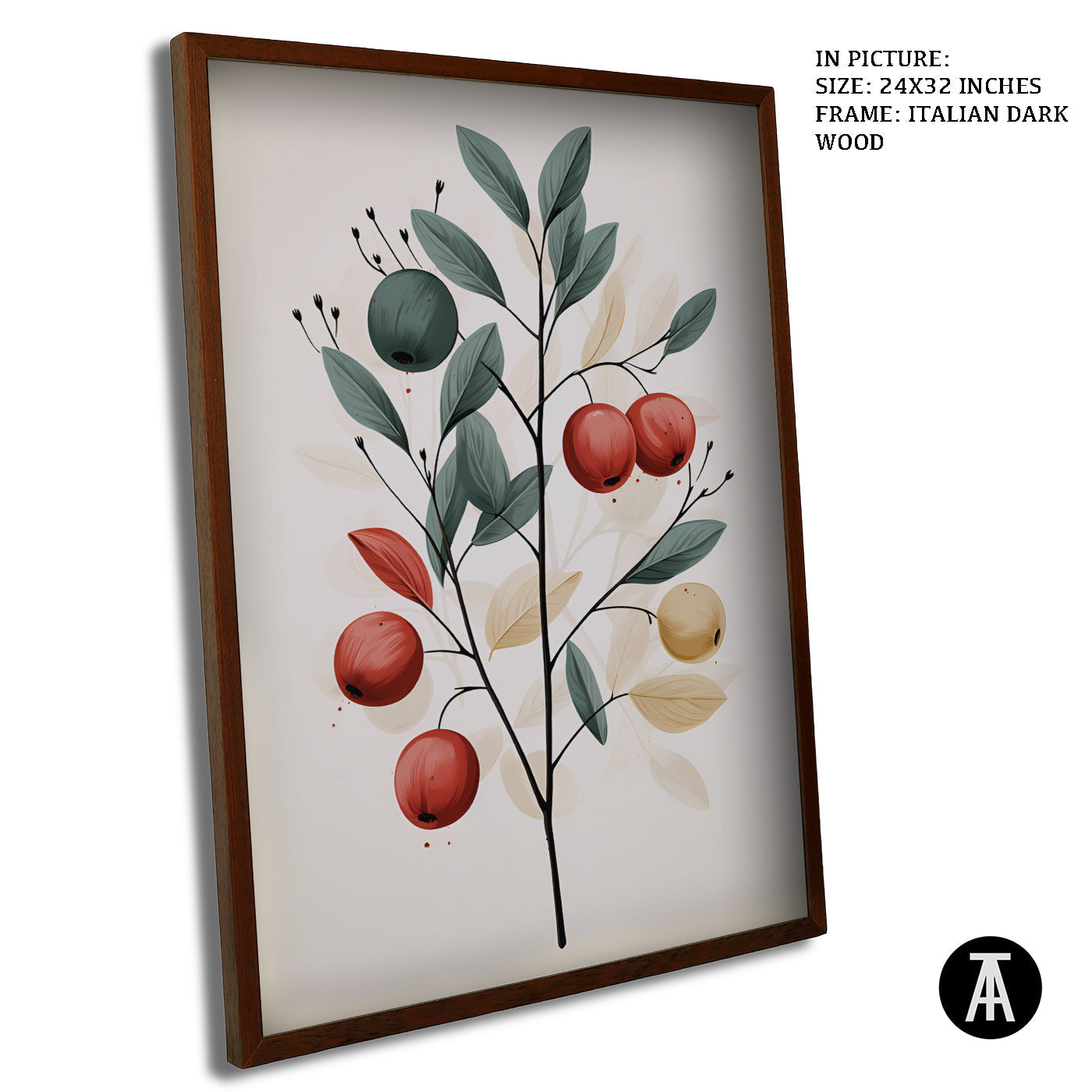 Artwork in Dark Wood Frame