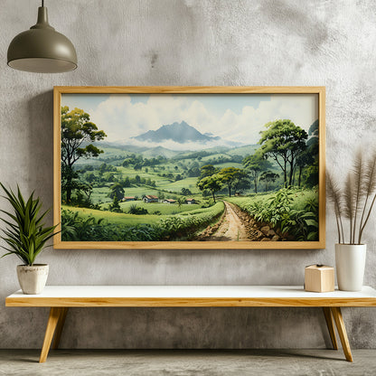 Panoramic Indian Painting in a Lifestyle Setting