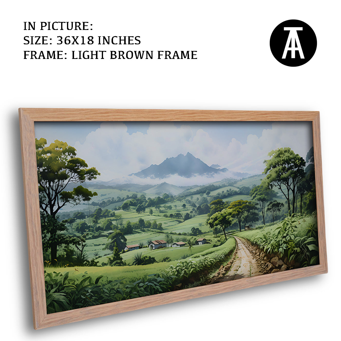 Artwork in Dark Brown Frame
