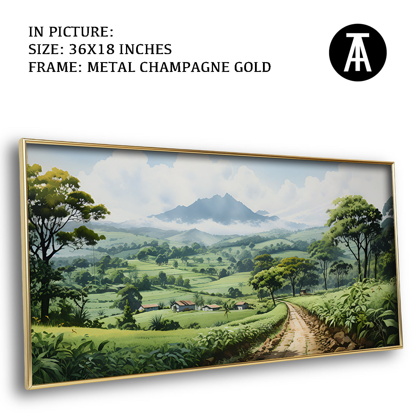 Artwork in Light Brown Frame
