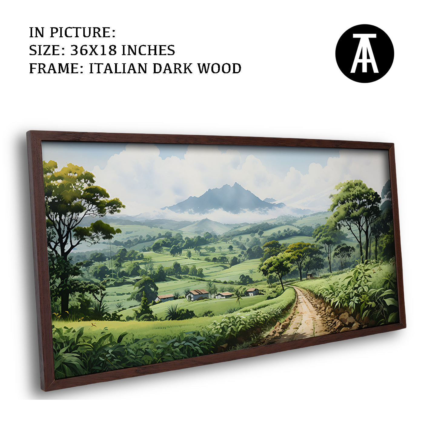 Artwork in Dark Wood Frame