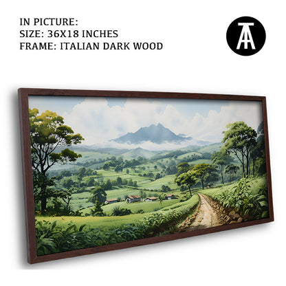 Artwork in Dark Wood Frame