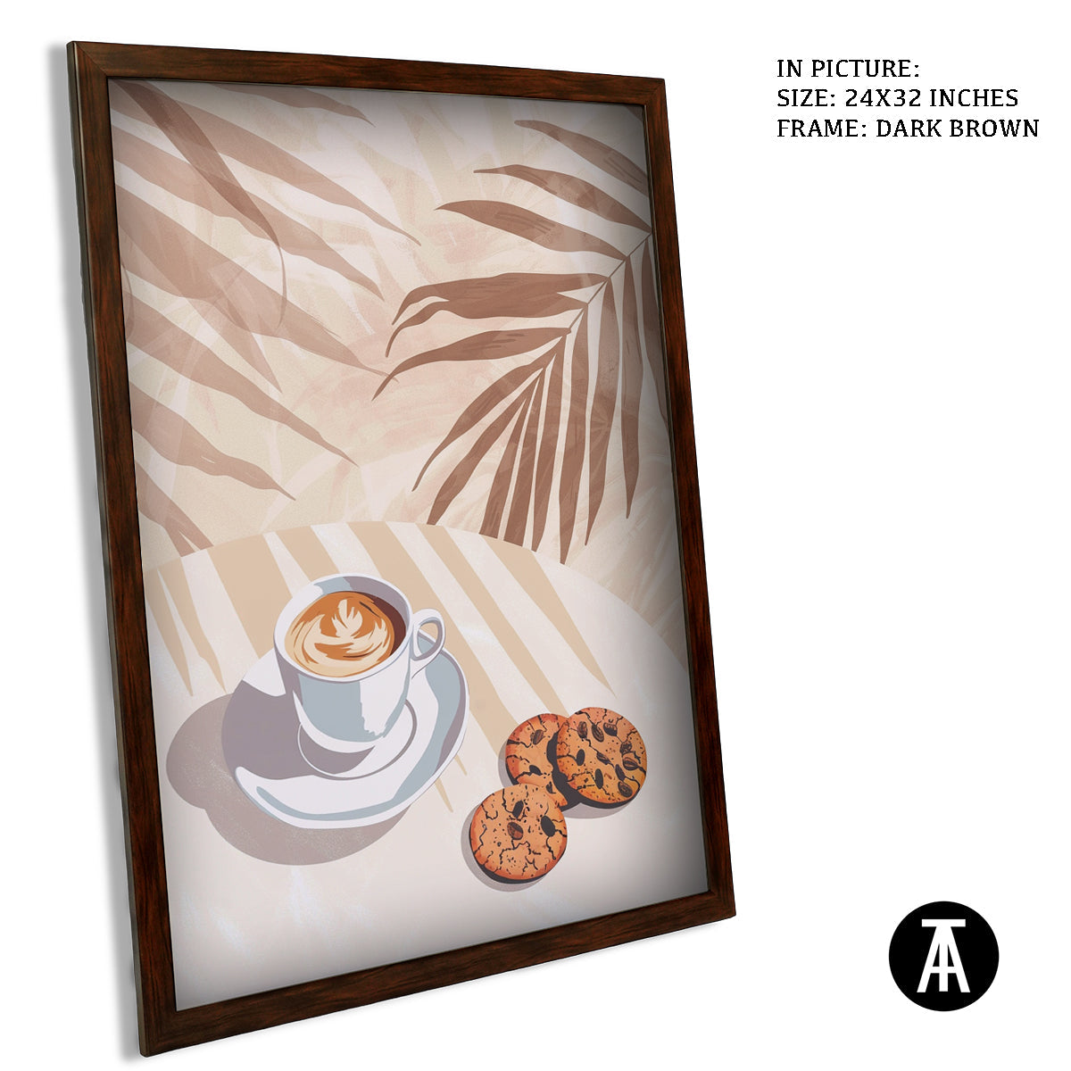 Sample Artwork in Dark Brown Frame