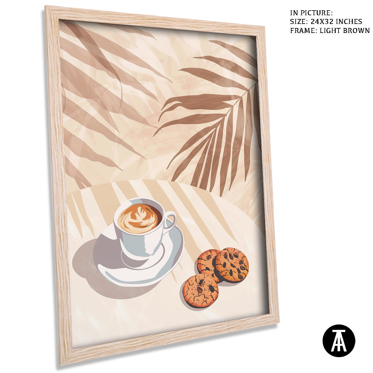Sample Artwork in Light Brown Frame