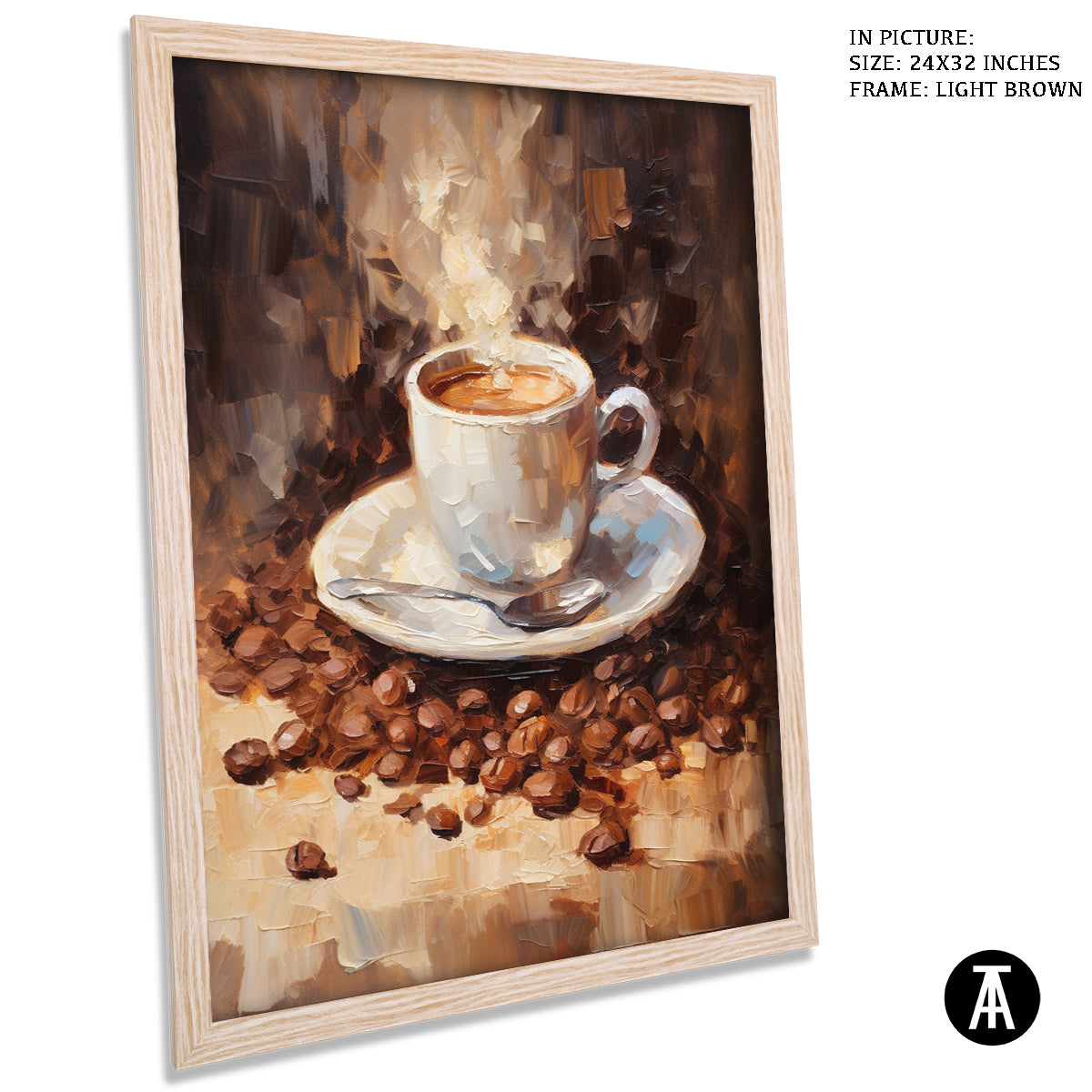 Sample Artwork in Light Brown Frame