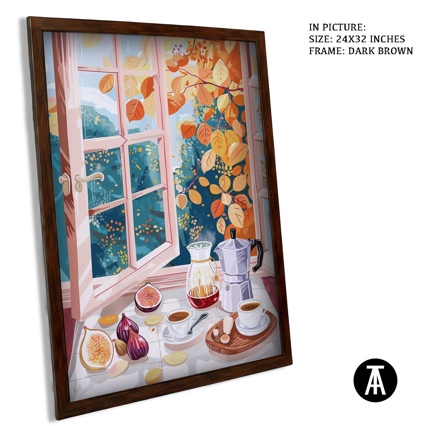 Artwork in Dark Brown Frame