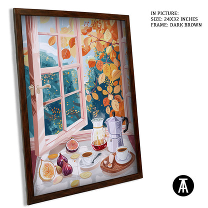 Artwork in Dark Brown Frame
