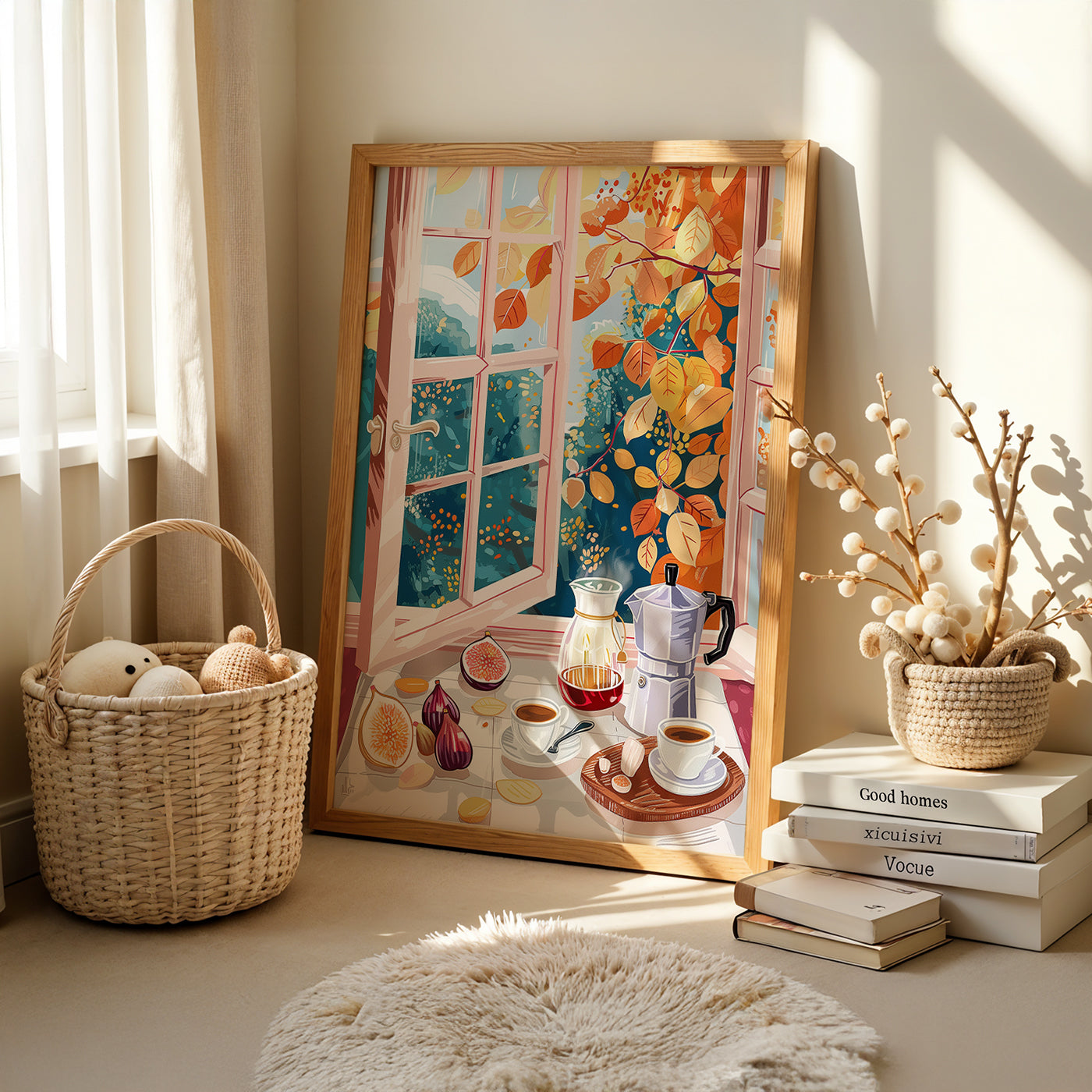 Boho Art Painting in a Lifestyle Setting
