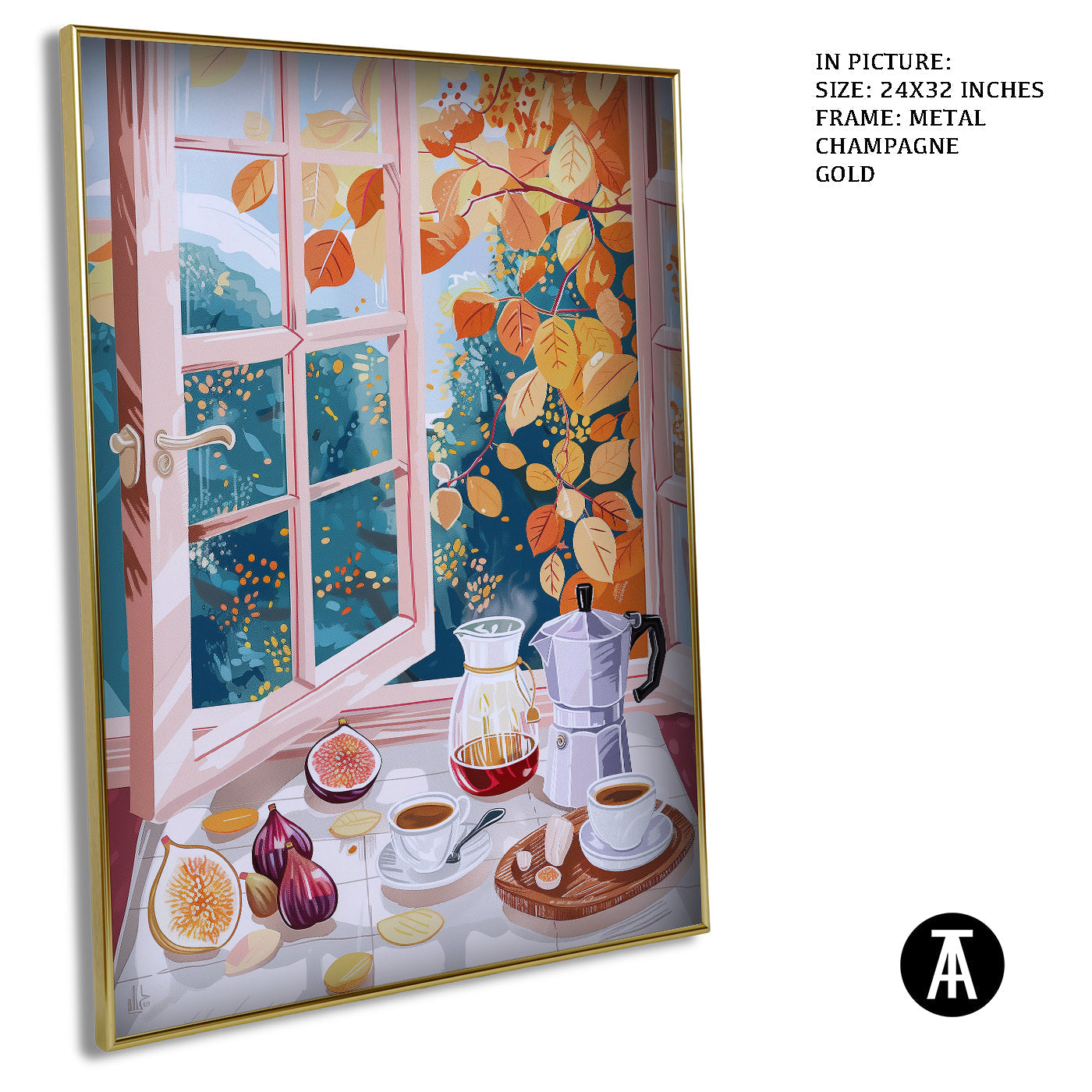 Artwork in Metal Champagne Gold Frame