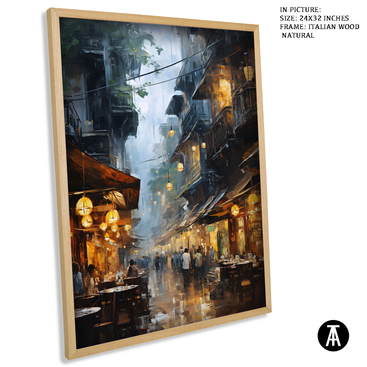Sample Artwork in Italian Wood Framing Natural