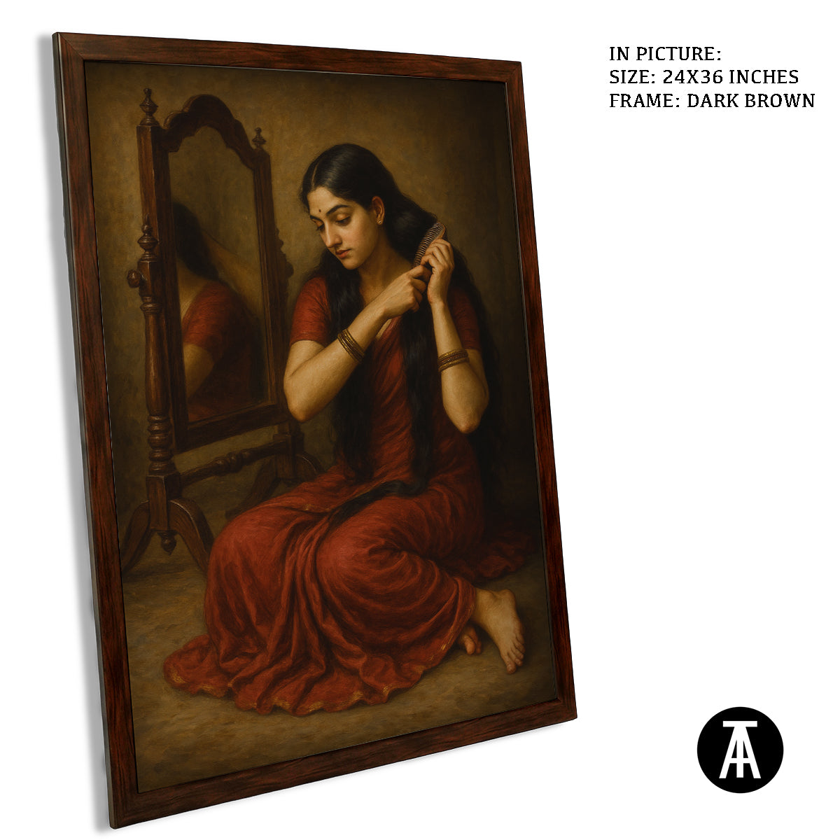 Artwork in Dark Brown Frame