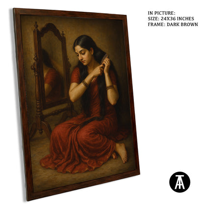 Artwork in Dark Brown Frame