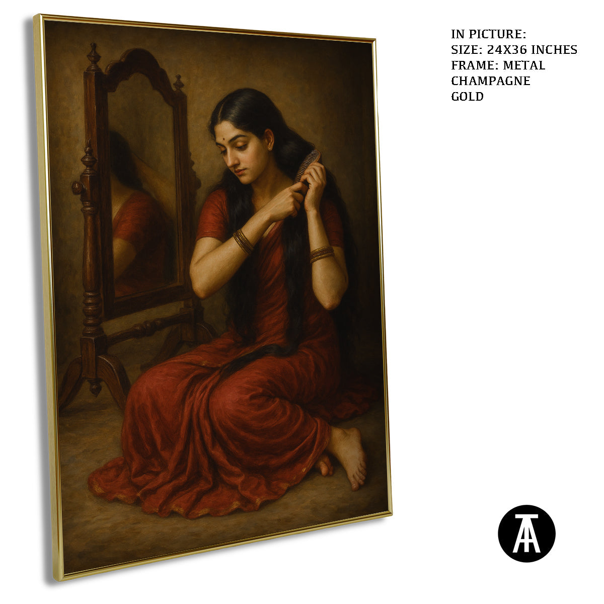 Artwork in Metal Champagne Gold Frame