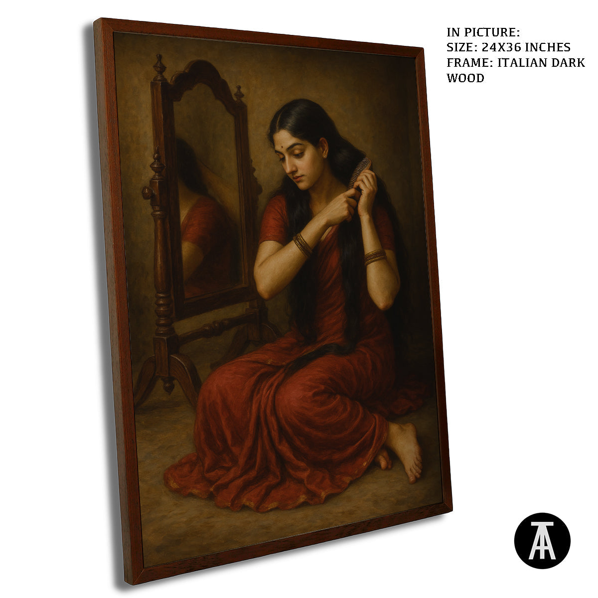 Artwork in Dark Wood Frame