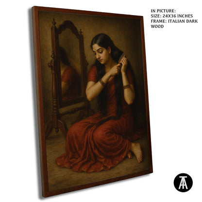 Artwork in Dark Wood Frame