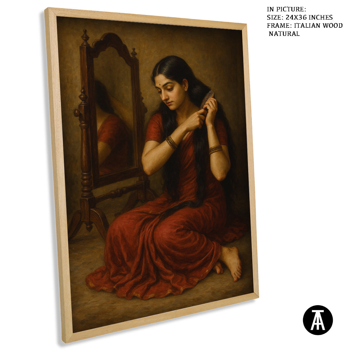 Artwork in Natural Wood Frame