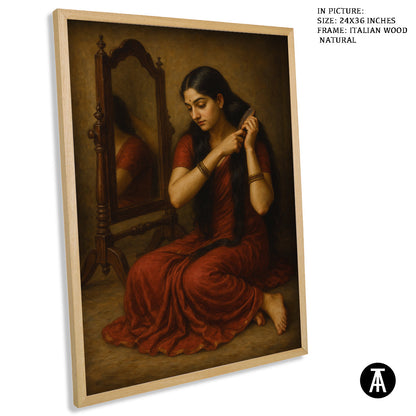 Artwork in Natural Wood Frame