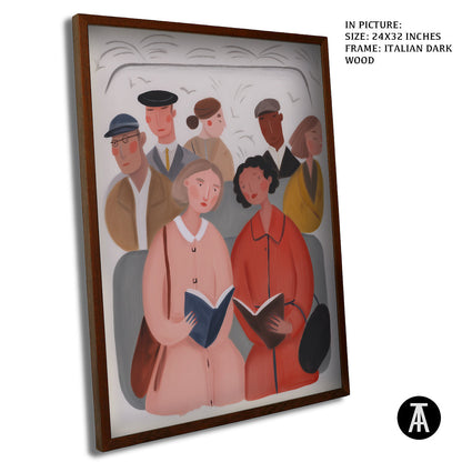 Artwork in Dark Wood Frame