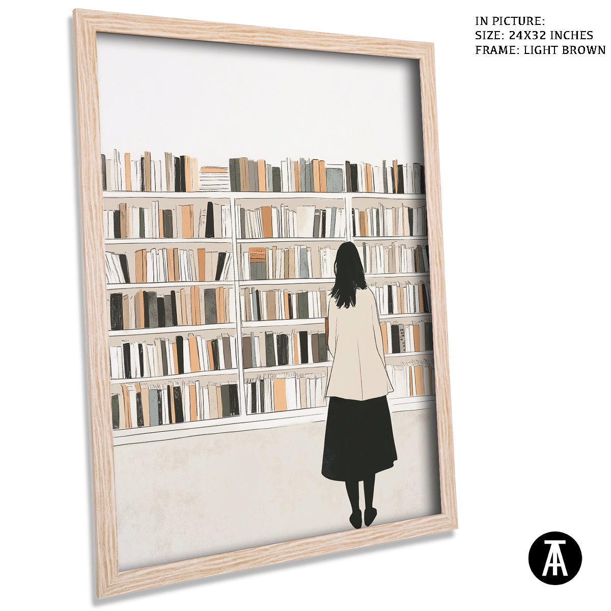 Artwork in Dark Brown Frame