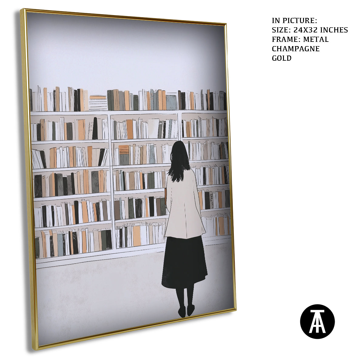 Artwork in Light Brown Frame