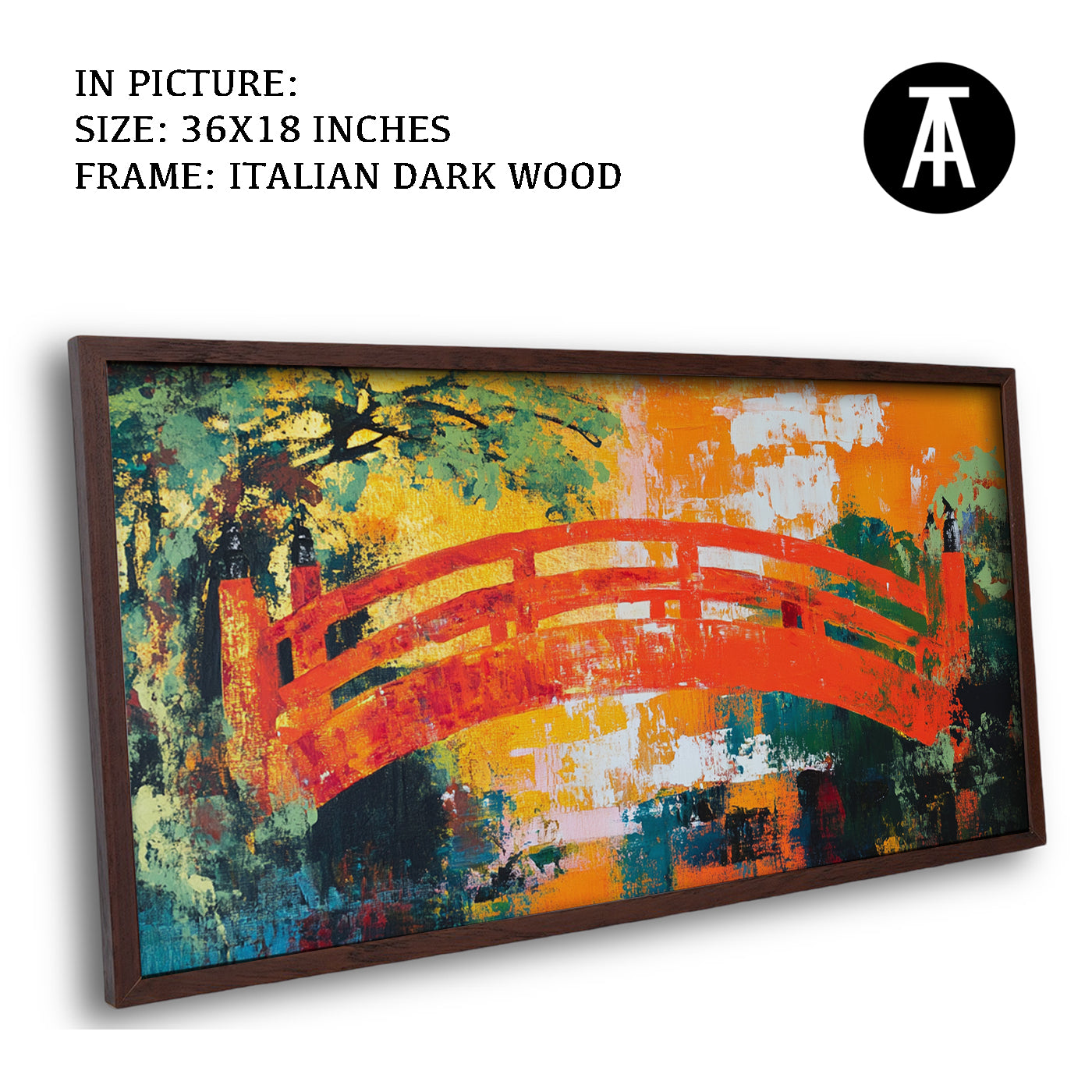 Artwork in Dark Wood Frame