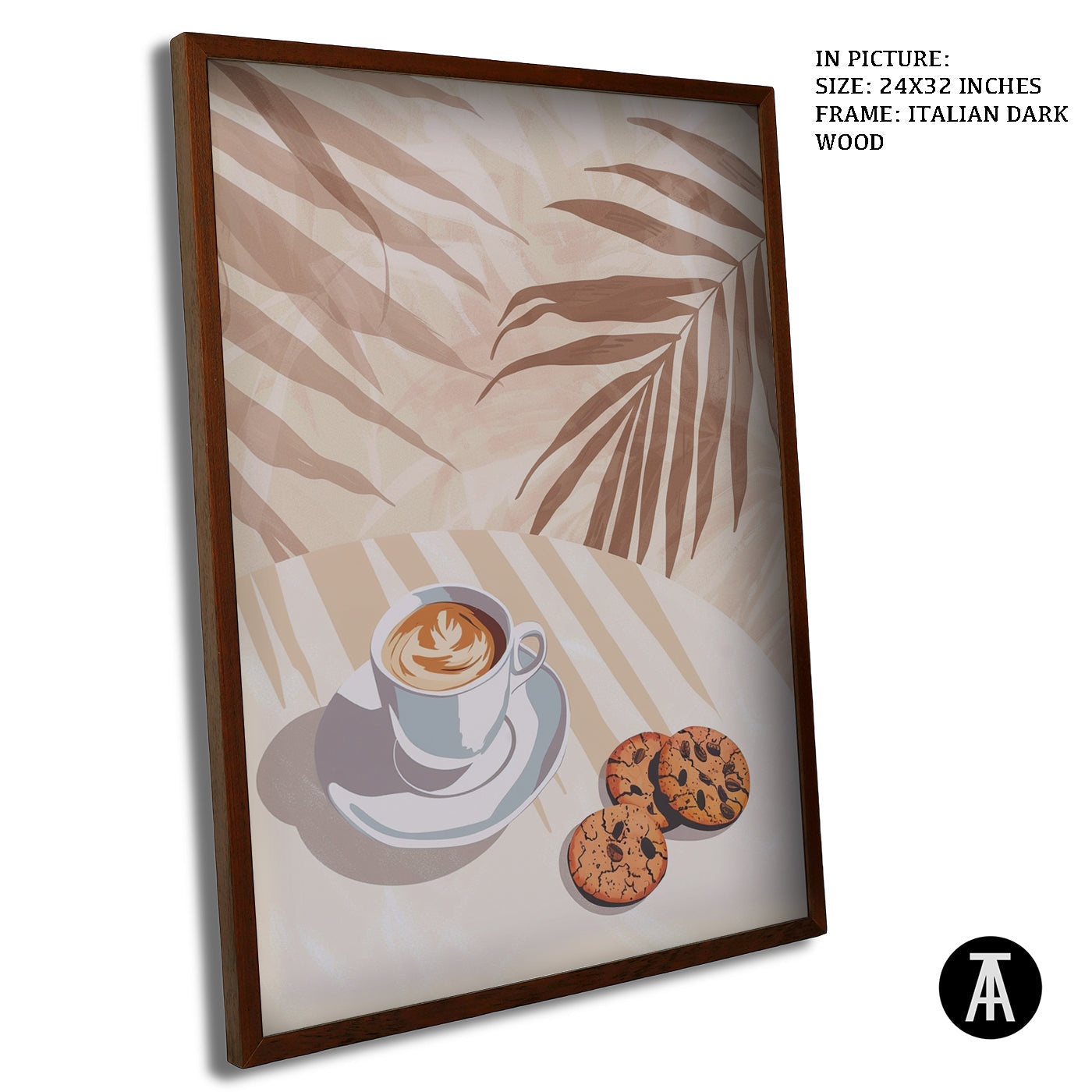 Artwork in Dark Wood Frame