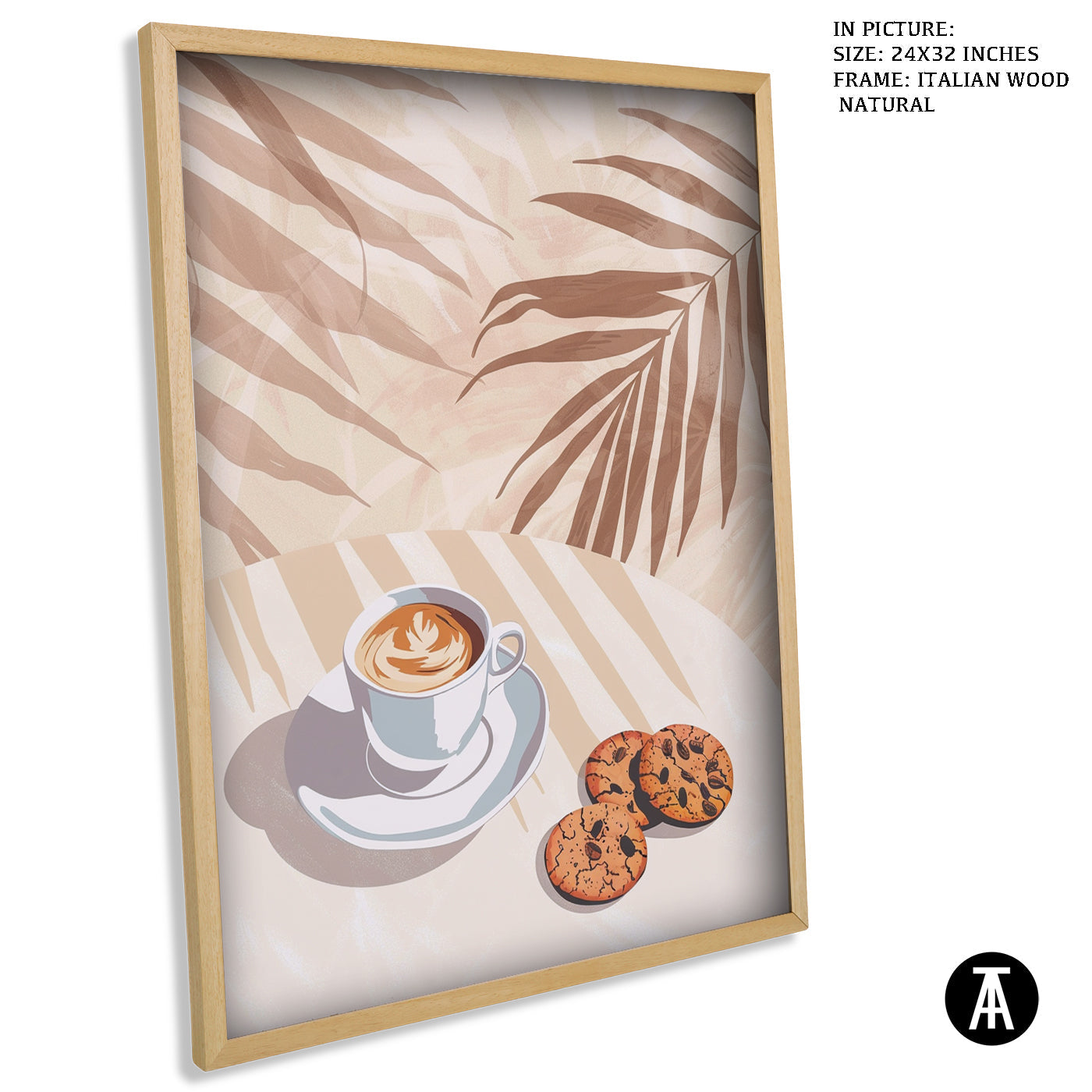 Artwork in Natural Wood Frame