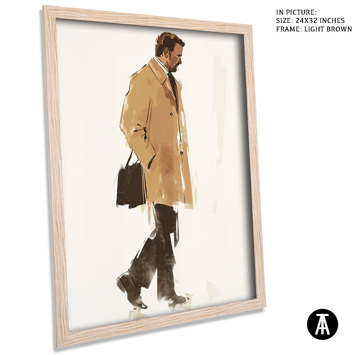 Artwork in Dark Brown Frame