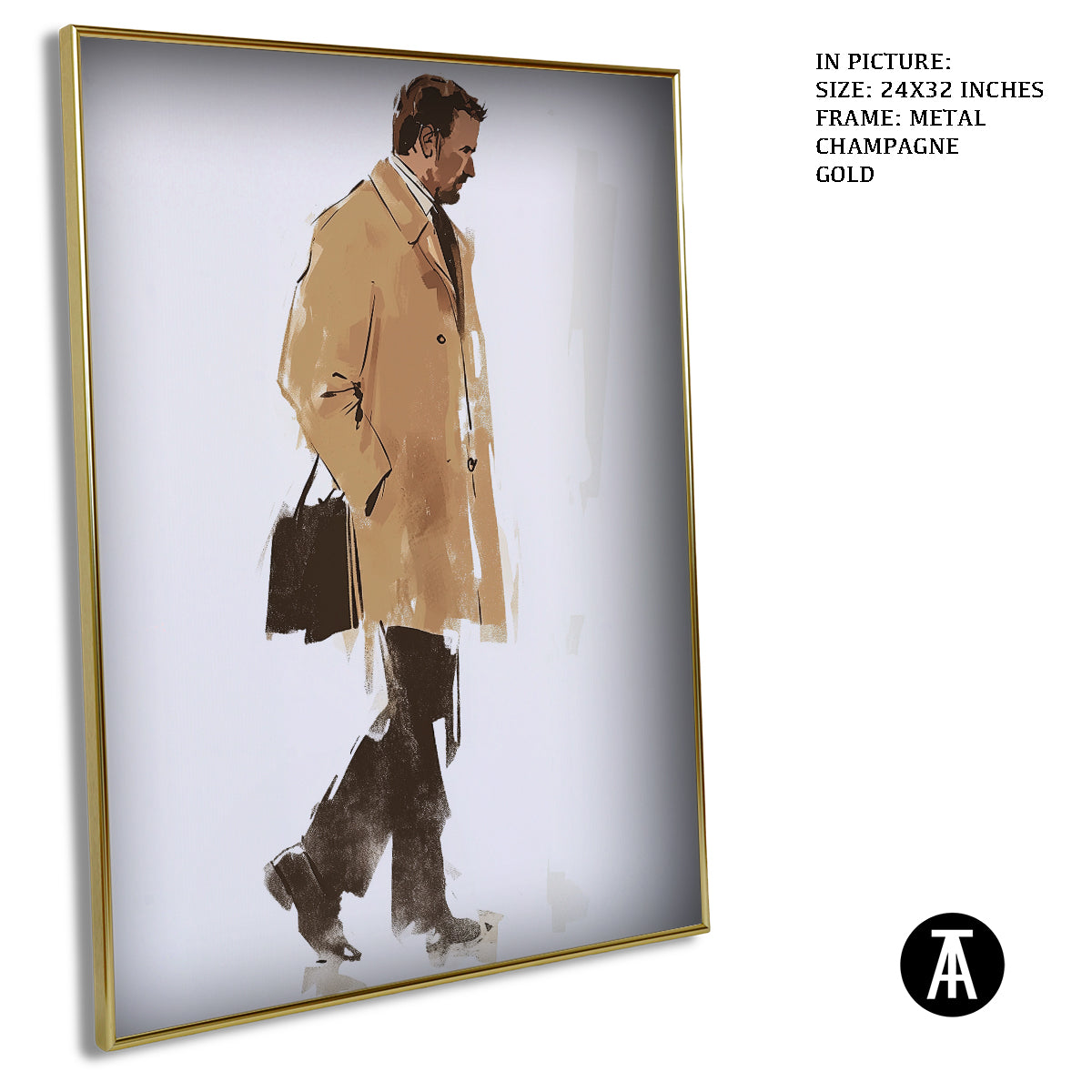 Artwork in Light Brown Frame