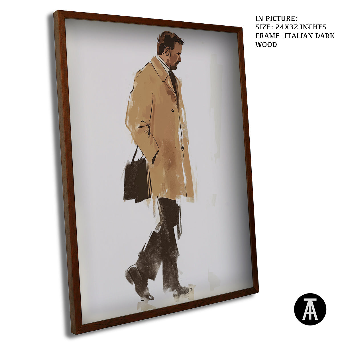 Artwork in Dark Wood Frame