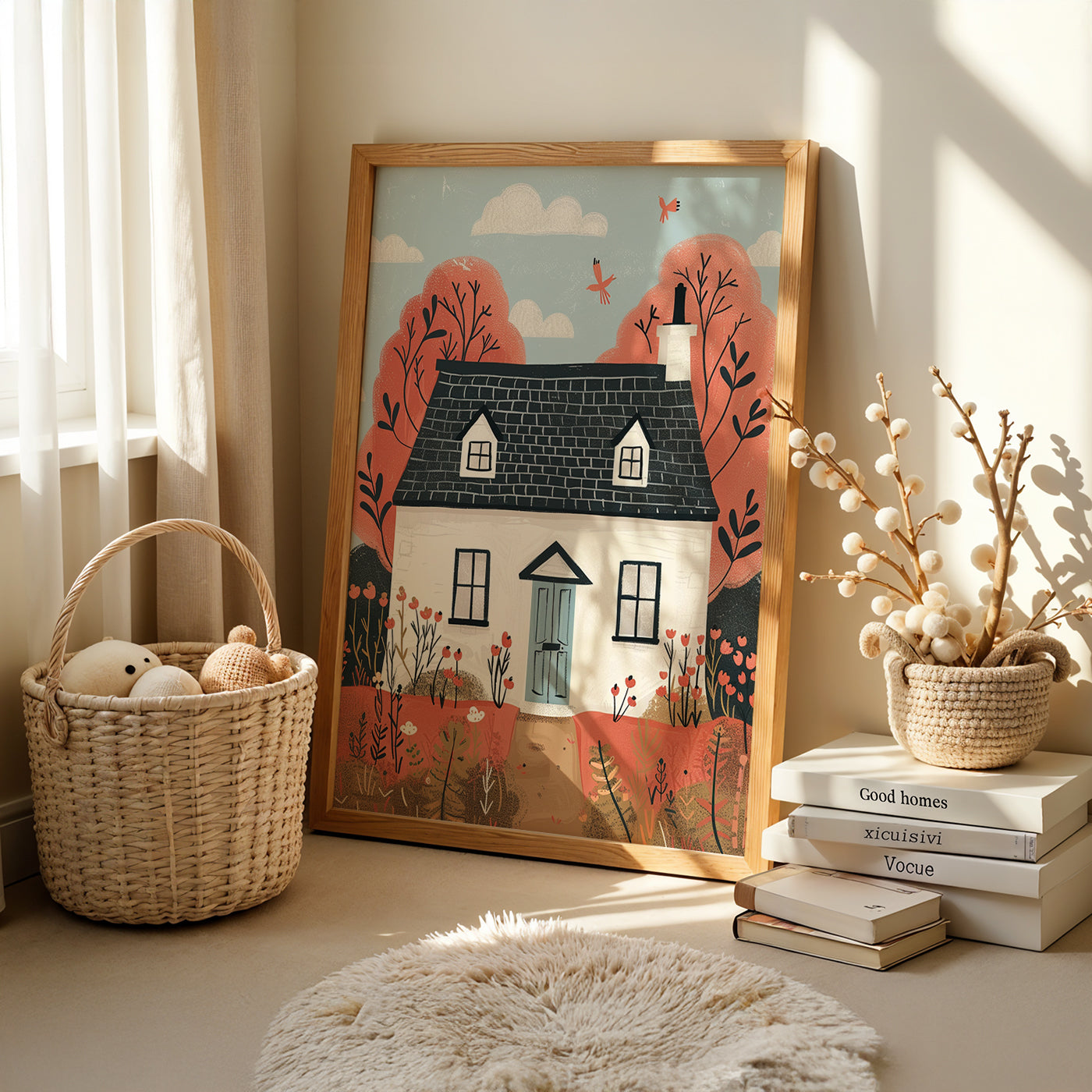 Boho Art Painting in a Lifestyle Setting