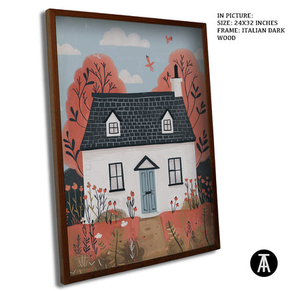 Artwork in Dark Wood Frame