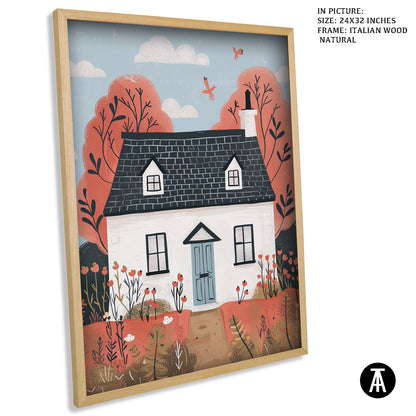 Artwork in Natural Wood Frame