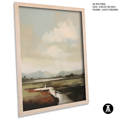 Artwork in Dark Brown Frame