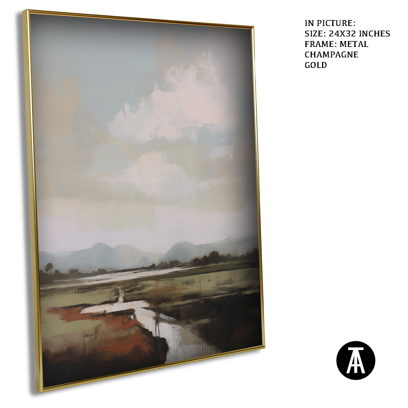 Artwork in Light Brown Frame