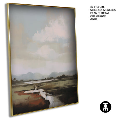 Artwork in Light Brown Frame