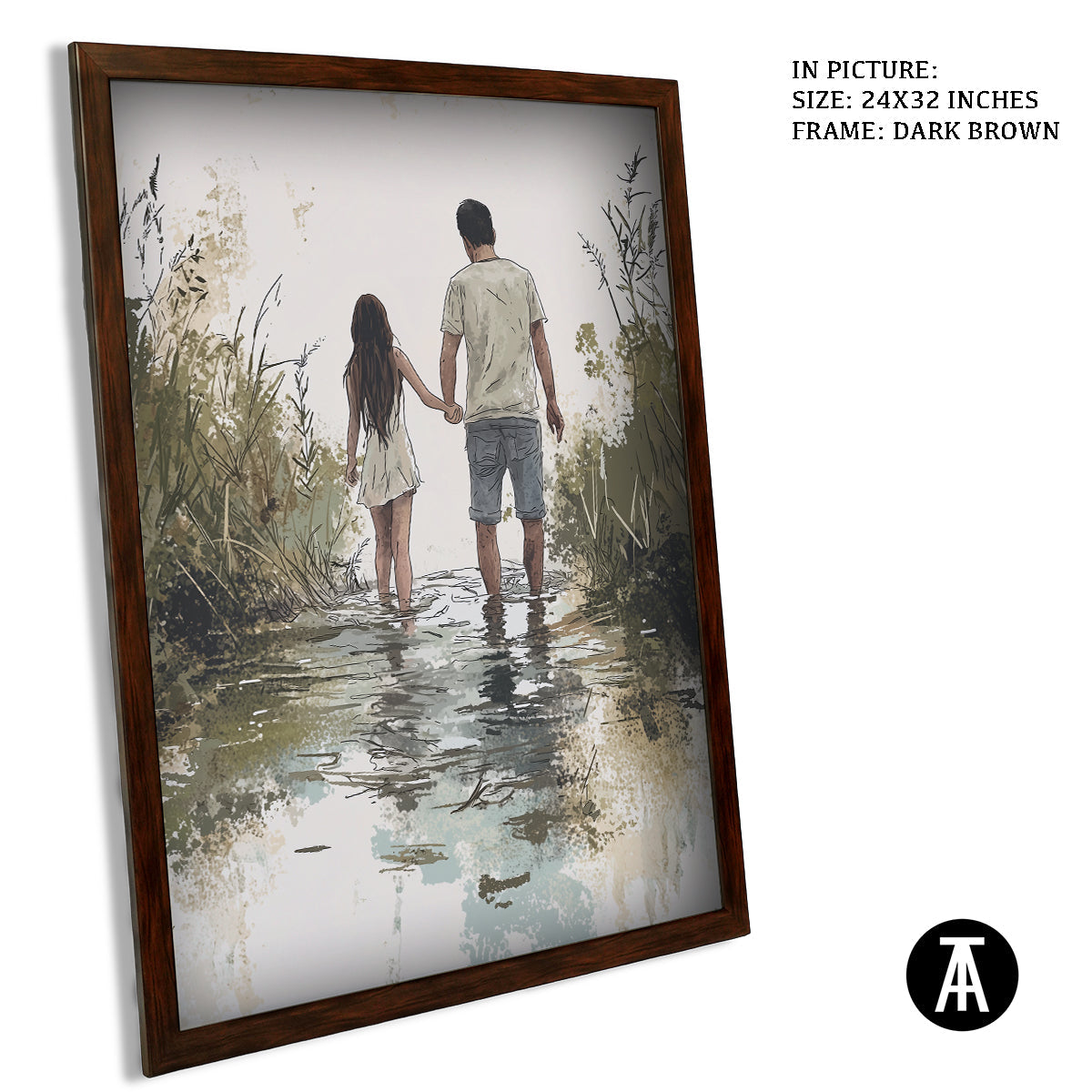 Artwork in Metal Champagne Gold Frame