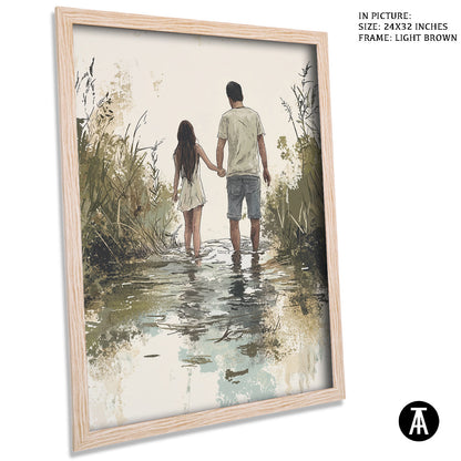 Artwork in Dark Brown Frame