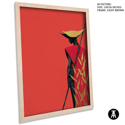 Artwork in Light Brown Frame