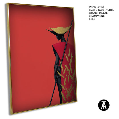 Artwork in Metal Champagne Gold Frame